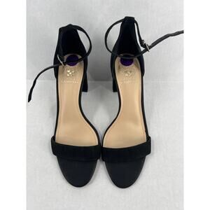 Vine Camuto Monessa Ankle Strap Black Suede Heel